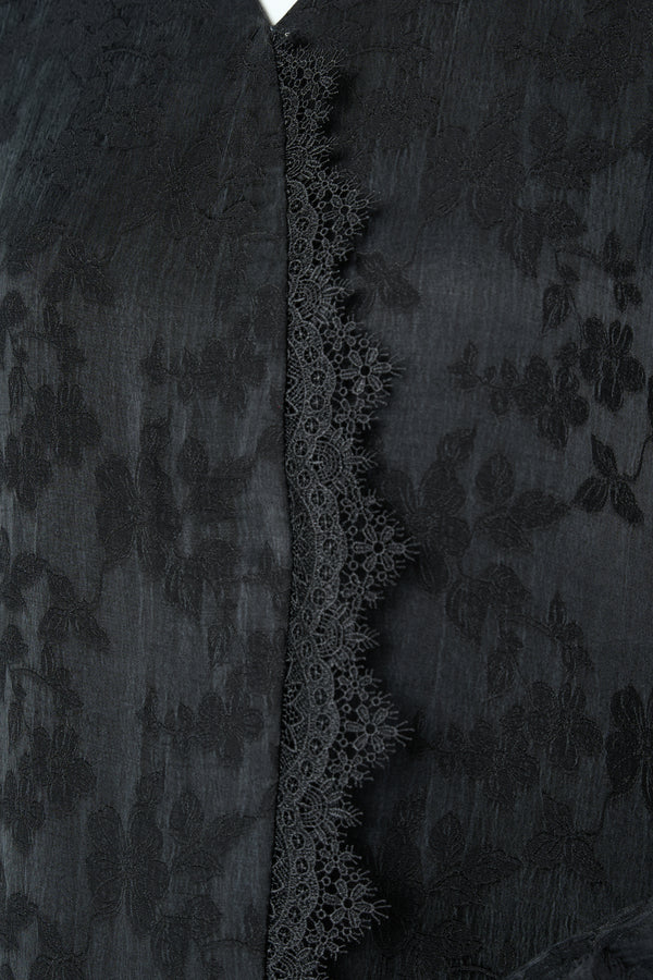 Black Felor Cupro Abaya with Minimal Design