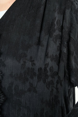 Black Felor Cupro Abaya with Minimal Design