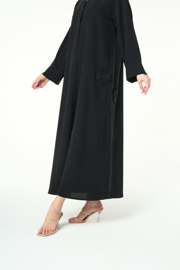 Black Aria Crepe Abaya