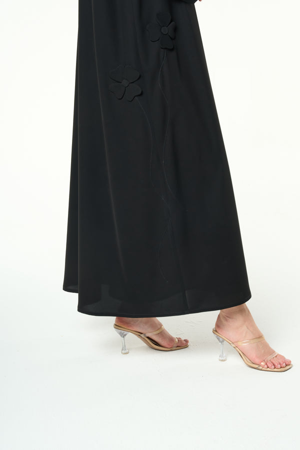 Black Aria Crepe Abaya