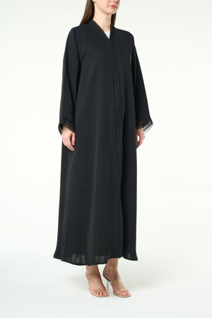 Black Reem Nada, Elegant Lace Details
