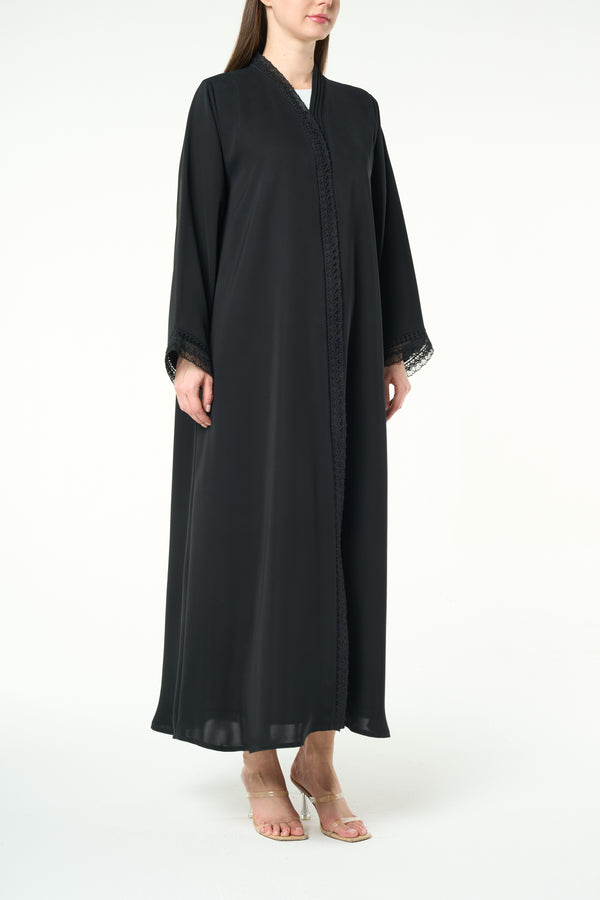 Black Reem Nada, Elegant Lace Details
