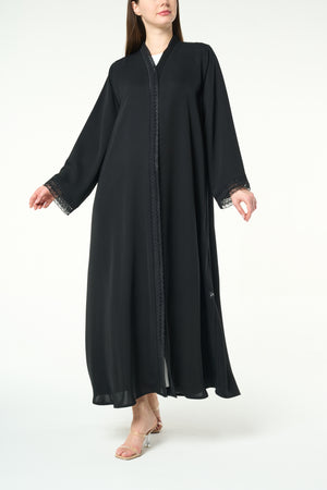 Black Reem Nada, Elegant Lace Details