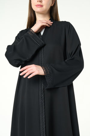Black Reem Nada, Elegant Lace Details