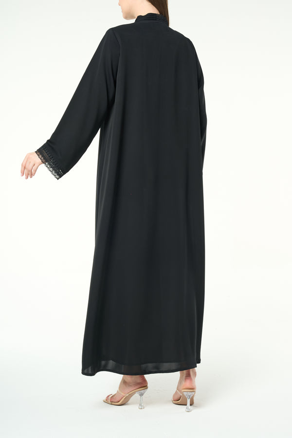 Black Reem Nada, Elegant Lace Details