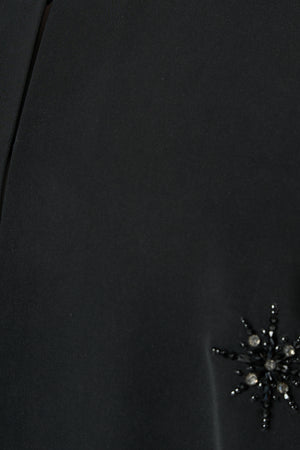 Black Reya Crepe Abaya with Starburst Beadwork