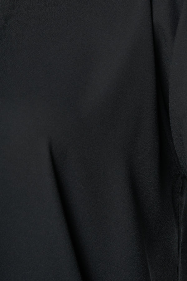 Black Imperial Crepe Abaya with Gold Accent Buttons