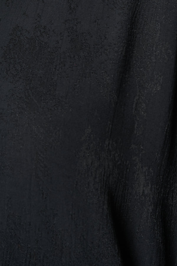 Black Fiona Jacquard Abaya with Butterfly Accent Buttons