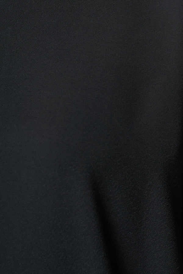 Black Imperial Crepe, Side and Sleeve Embroidery Detail