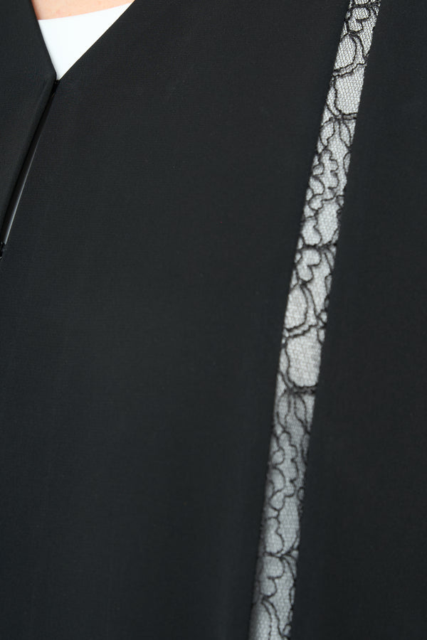 Black Royal Nada Abaya with Embellished Flow Lines