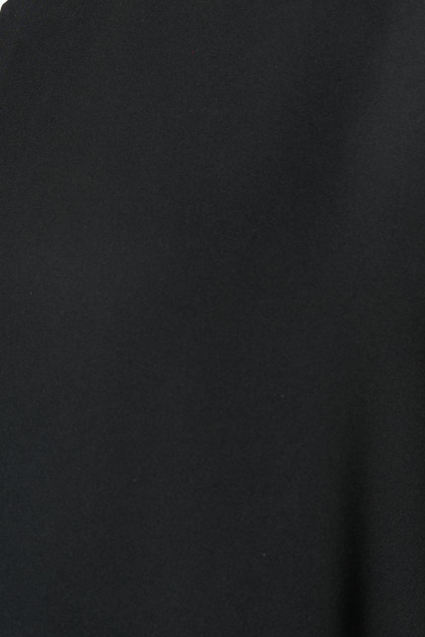Black Farasha Crepe, Side Embroidery Detail