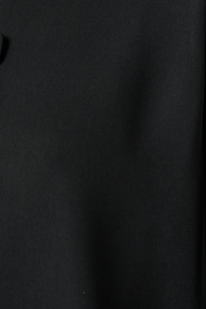 Black Shafa Crepe Abaya with Wave-Cut Button Detail