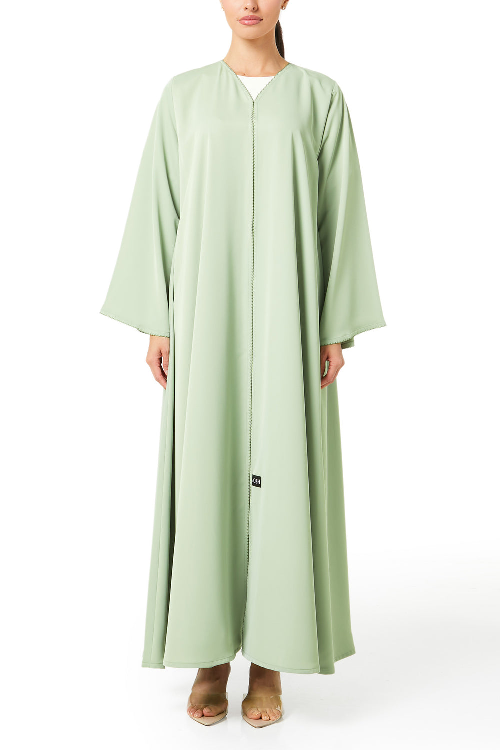Green cool crepe Abaya, Basic Design