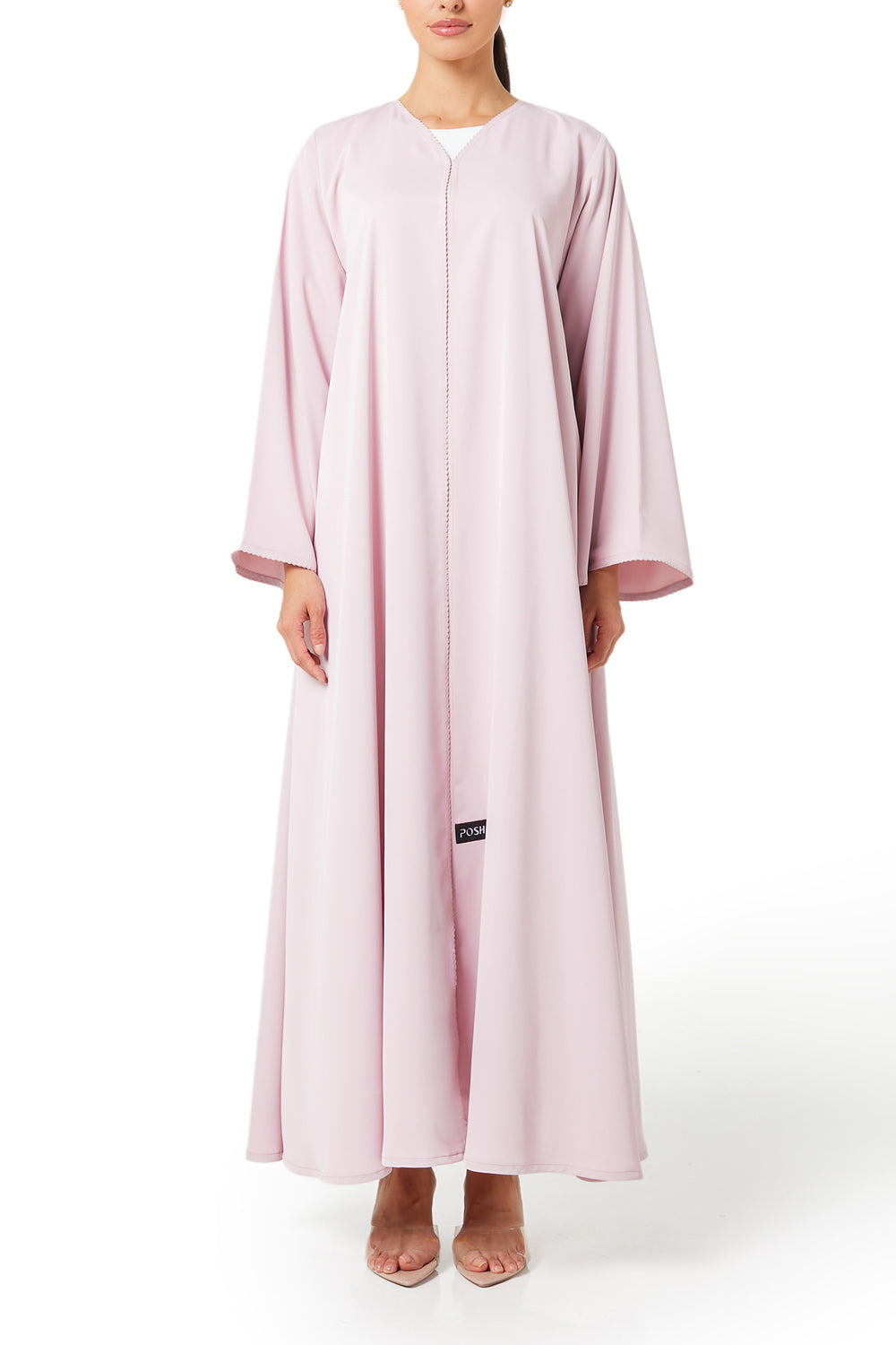 Pink cool crepe Abaya, Basic Design
