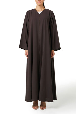 Brown Cool Crepe Abaya, Basic Design