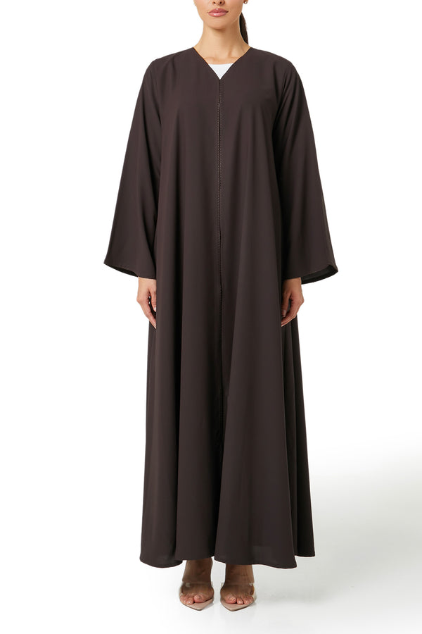 Brown Cool Crepe Abaya, Basic Design