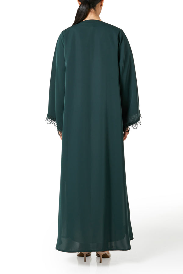 Green Reem Nada Abaya, Lace Detail