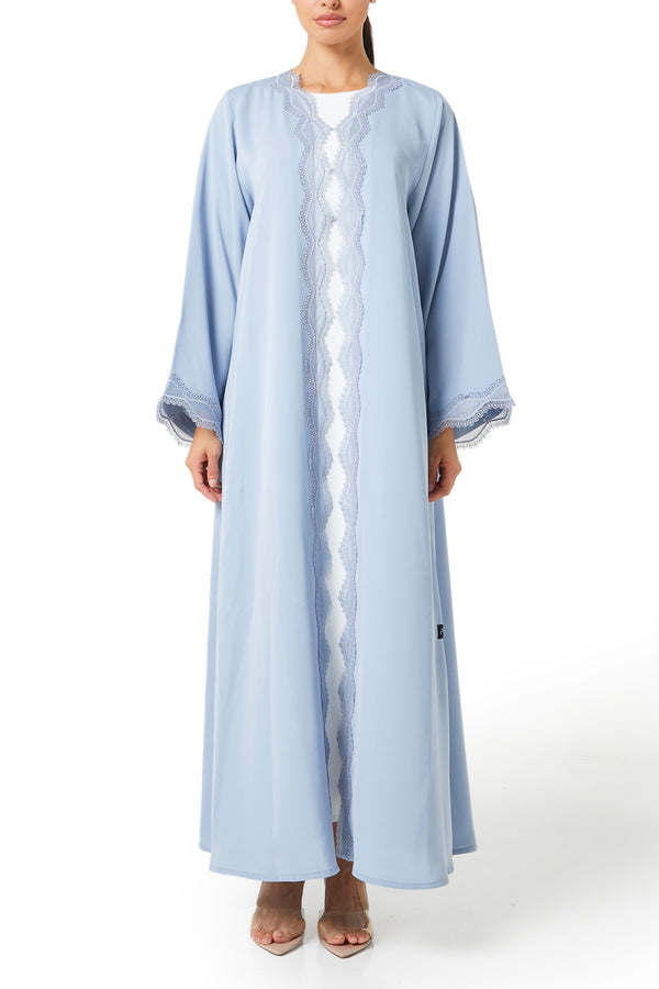 Blue Alya Nada Abaya, Lace Detail
