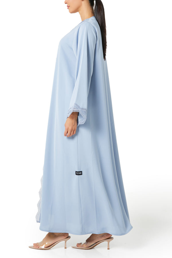 Blue Alya Nada Abaya, Lace Detail