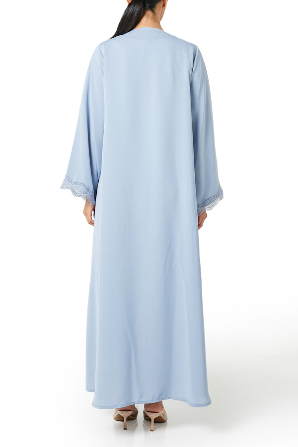 Blue Alya Nada Abaya, Lace Detail