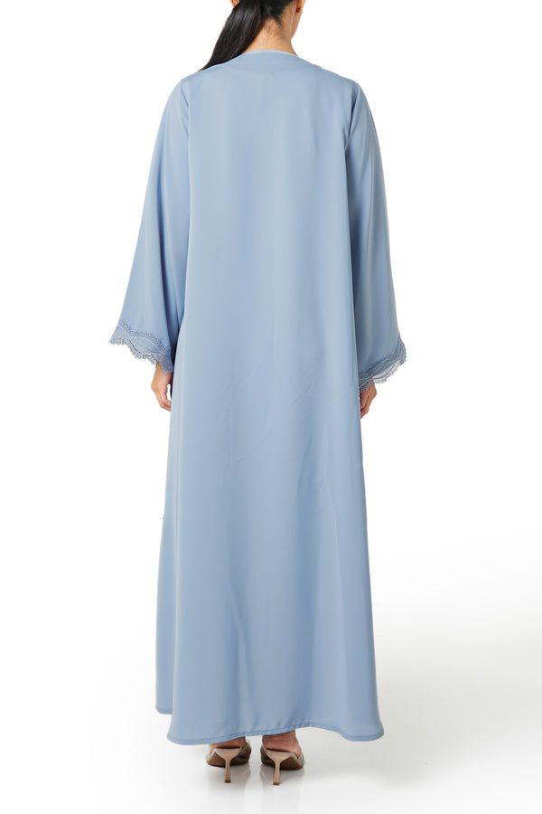Blue Reem Nada Abaya, Lace Detail