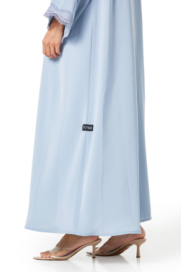 Blue Alya Nada Abaya, Lace Detail