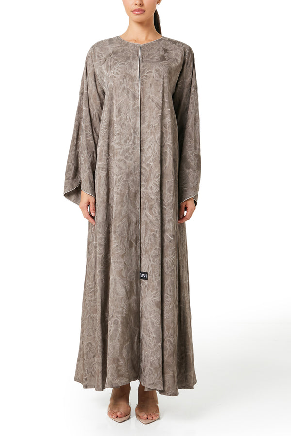 Brown Sand Viscose Abaya, Plain Design