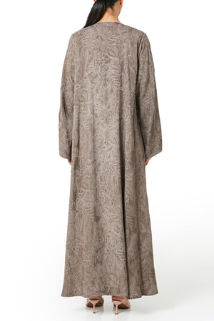 Brown Sand Viscose Abaya, Plain Design