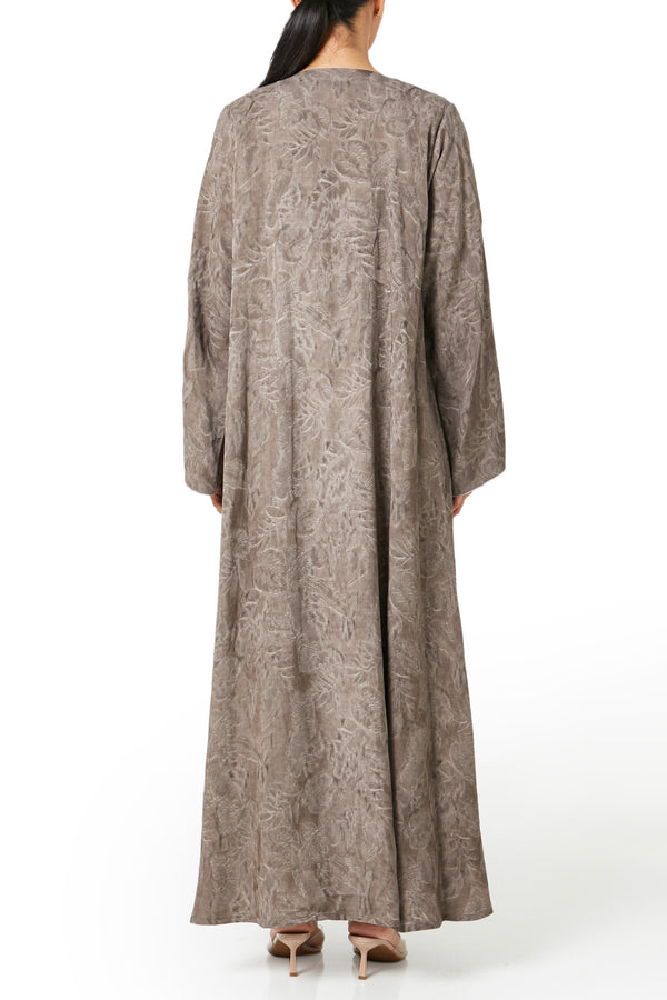 Brown Sand Viscose Abaya, Plain Design