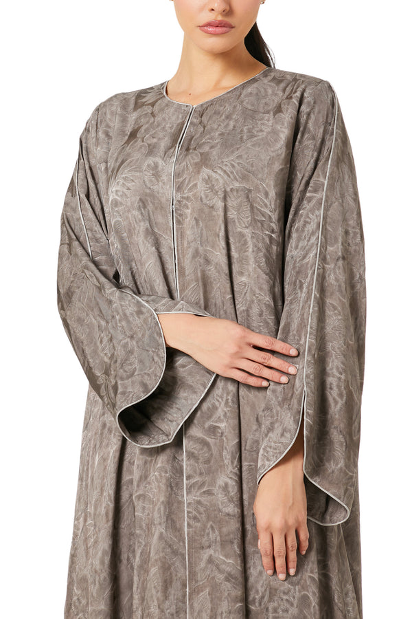 Brown Sand Viscose Abaya, Plain Design