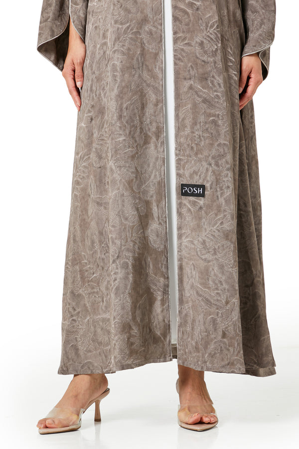 Brown Sand Viscose Abaya, Plain Design