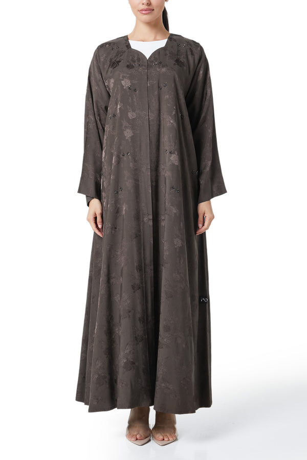 Brown Shaina Jacquar, Textured Design