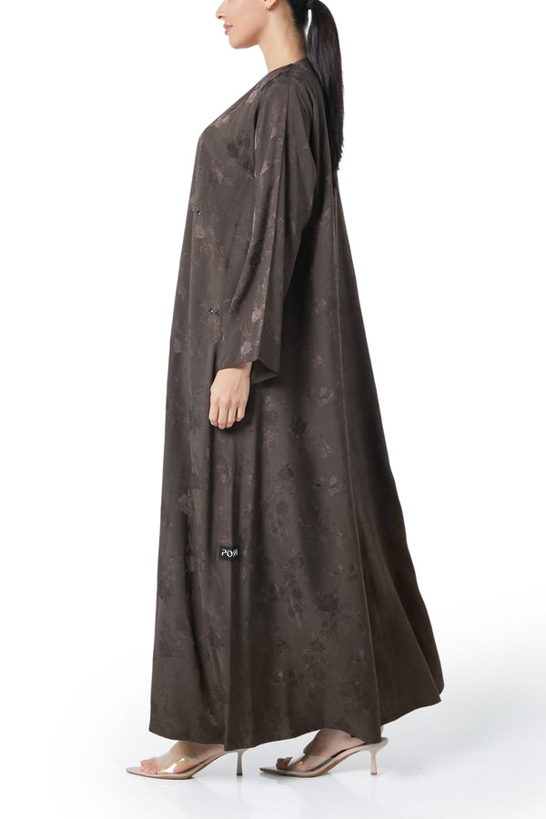 Brown Shaina Jacquar, Textured Design