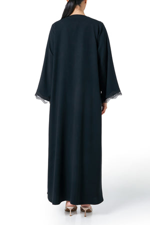 Black Deema Nada Abaya, Lace Detail