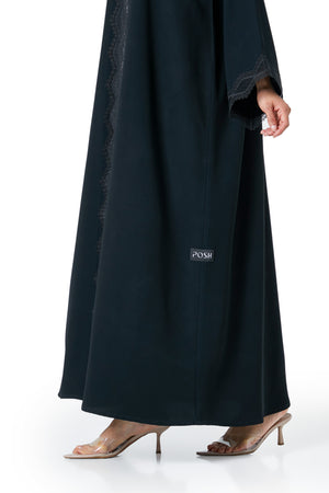 Black Deema Nada Abaya, Lace Detail