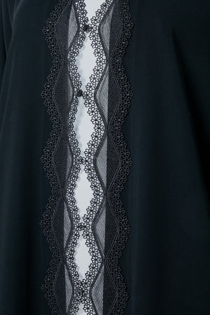 Black Deema Nada Abaya, Lace Detail