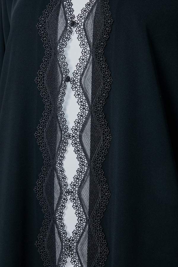 Black Deema Nada Abaya, Lace Detail