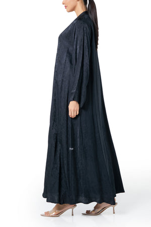 Black marina jacquard Abaya, Textured