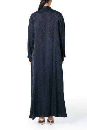 Black marina jacquard Abaya, Textured