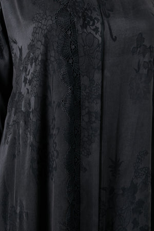 Black elisa cupro Abaya, Lace Detail