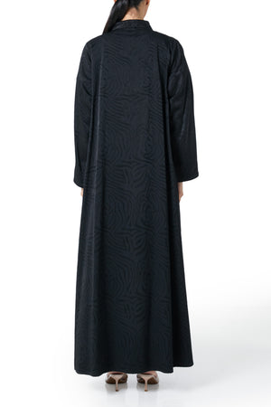 Black Elia Crepe Abaya, Plain Design