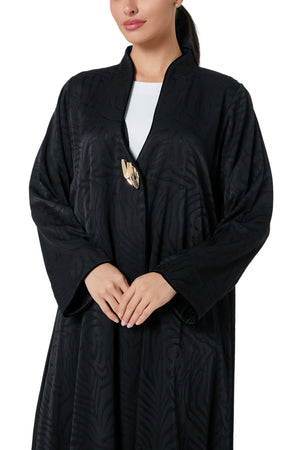 Black Elia Crepe Abaya, Plain Design