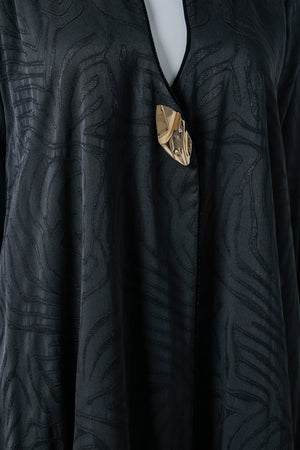 Black Elia Crepe Abaya, Plain Design