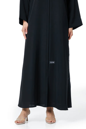 Black Farasha Crepe Abaya, Embroidery