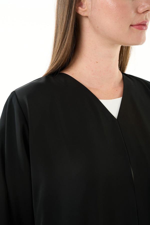 Black Elite Nada Custom Abaya with Side Beadwork