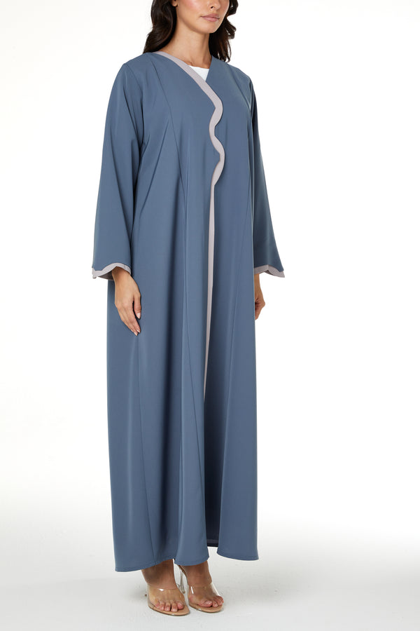 Blue Lio Crepe Abaya with Clean Minimal Design