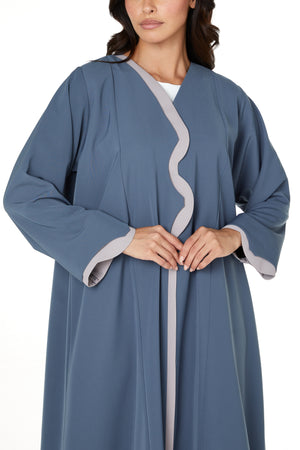 Blue Lio Crepe Abaya with Clean Minimal Design
