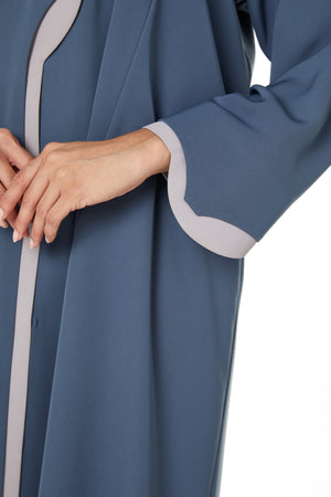 Blue Lio Crepe Abaya with Clean Minimal Design