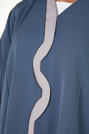 Blue Lio Crepe Abaya with Clean Minimal Design