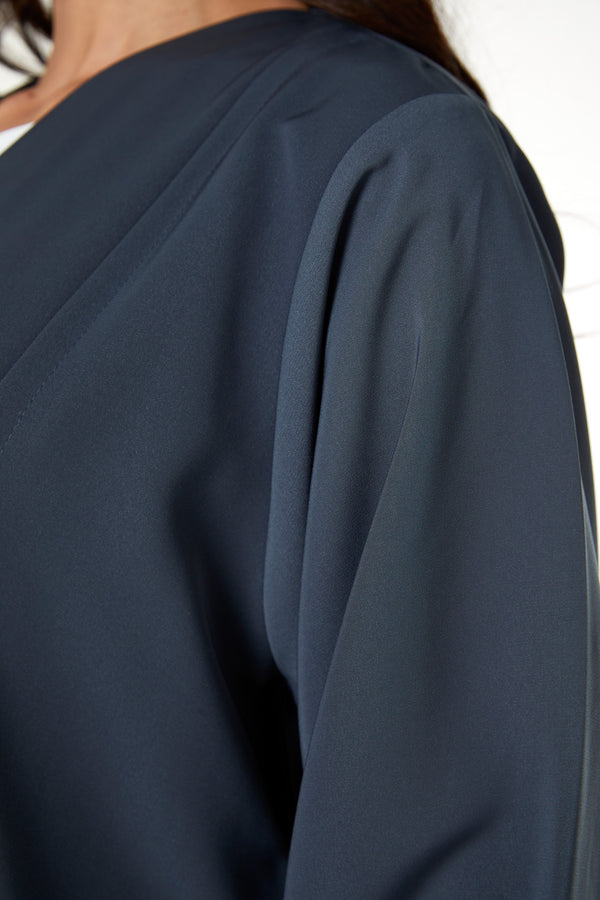 Green Lio Crepe Abaya with Front Beadwork Detail
